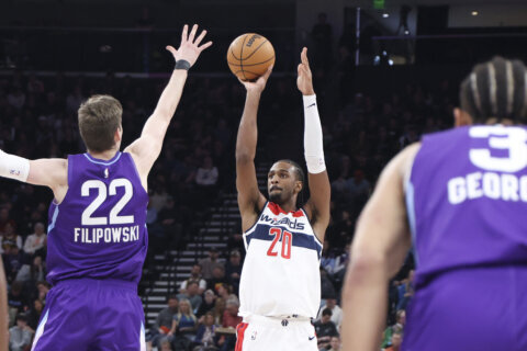 Filipowski and George help Jazz end 10-game skid with 128-112 win over Wizards